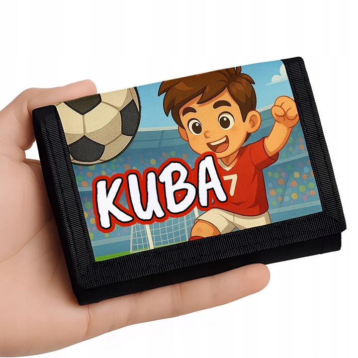 Portfel personalizat pentru copii, fotbal, dimensiuni 24x13cm, 9x13cm, pentru baieti