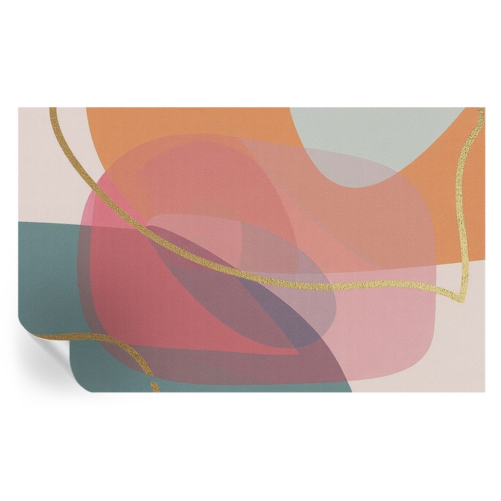 Öntapadós Fotótapéta Falra, Tulup, Színes formák, Narancssárga, 416 x 254 cm, Dekoráció, Könnyen Felszerelhető, 010170060070000284808