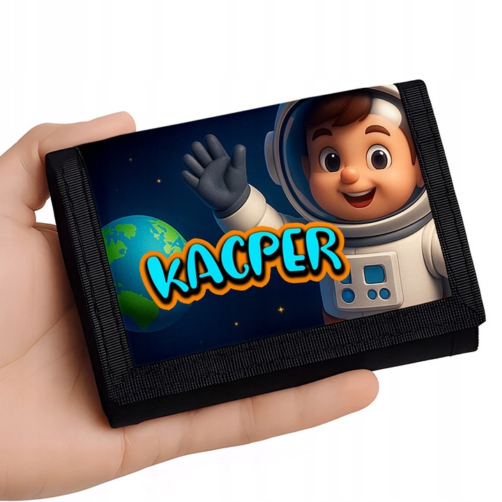 Portfel personalizat pentru copii, astronaut, 24x13cm, cu nume imprimat
