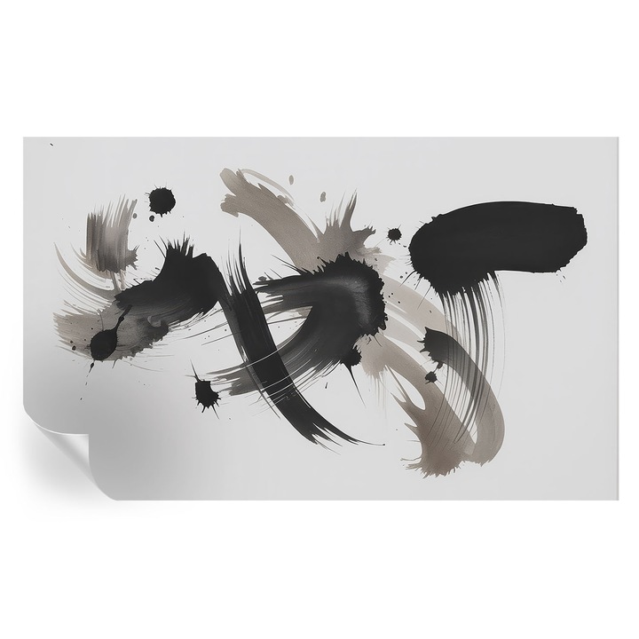 Öntapadós Tapéta Fali Dekoráció, Tulup, Absztrakt kifejezés, Fekete, 416 x 254 cm, Dekor, Nedvesség- És Foltálló, 010170060070000285003