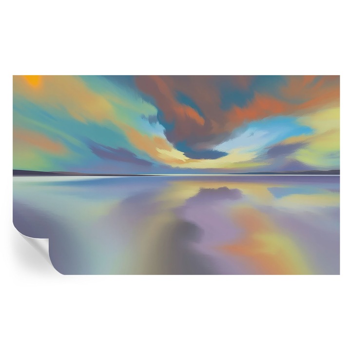 Öntapadós Dekor Tapéta, Tulup, Szivárványos naplemente, Kék, 416 x 254 cm, Dekoráció, Könnyen Felszerelhető És Tisztítható, 010170060070000285058