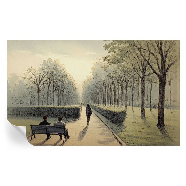 Öntapadós Tapéta Falra, Tulup, Park béke, Zöld, 416 x 254 cm, Dekoráció, Előszobába, Konyhába, 010170060070000285073