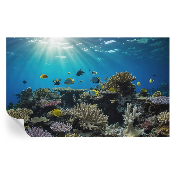 Öntapadós Fotótapéta Falra, Tulup, Víz alatti világ, Kék, 416 x 254 cm, Dekoráció, Előszobába, Konyhába, 010170060070000285129