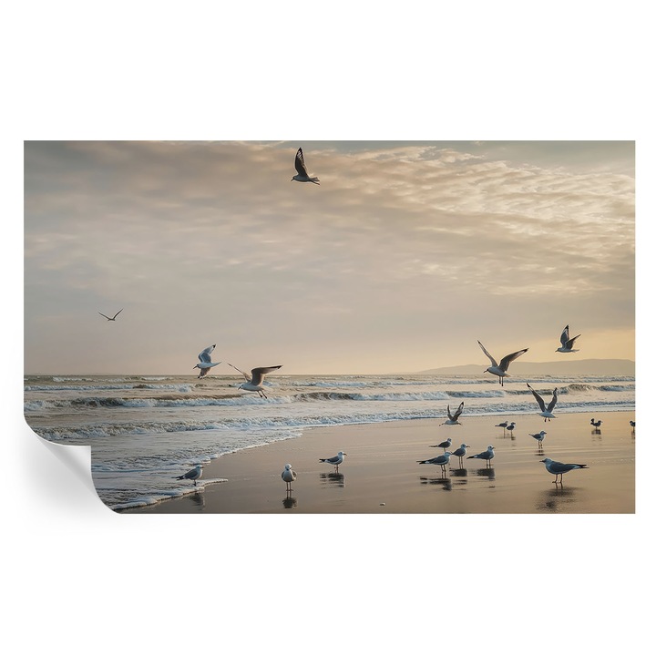 Öntapadós Tapéta Falra, Tulup, Tengerparti nyugalom, Fekete, 416 x 254 cm, Dekoráció, Modern Belsőépítészeti Dekoráció, 010170060070000285155