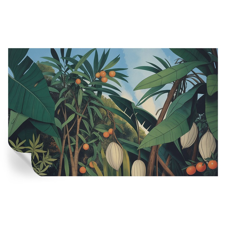 Öntapadós Tapéta Falra, Tulup, Trópusi dzsungel, Zöld, 416 x 254 cm, Dekoráció, Erős Ragasztó, 010170060070000285192