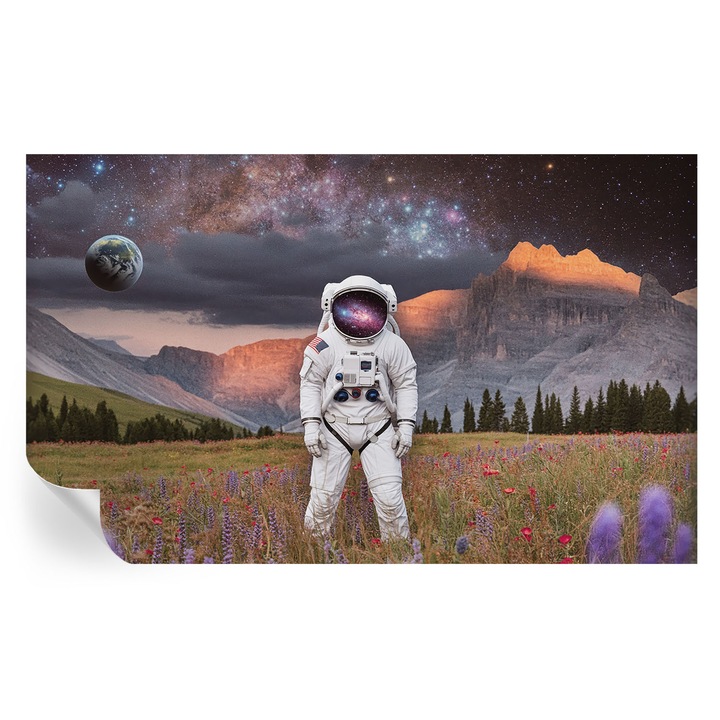 Öntapadós Dekor Tapéta, Tulup, Kozmikus táj, Fekete, 416 x 254 cm, Dekoráció, Nedvességálló, 010170060070000284739