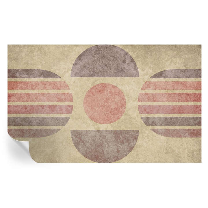 Öntapadós Fotótapéta Falra, Tulup, Geometriai formák, Bézs, 416 x 254 cm, Dekoráció, Könnyen Felszerelhető, 010170060070000284923