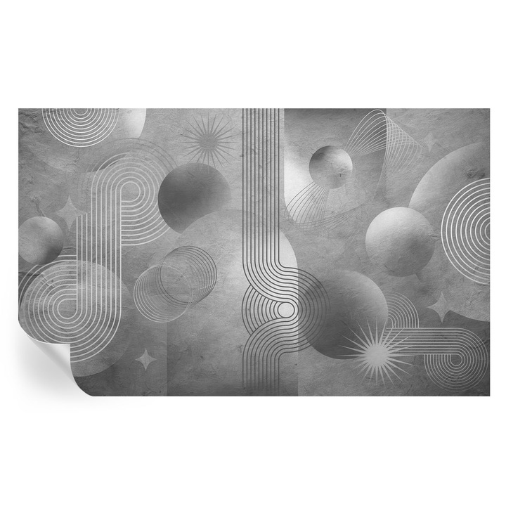 Öntapadós Fotótapéta Falra, Tulup, Absztrakt elegancia, Szürke, 416 x 254 cm, Dekoráció, Nedvesség- És Foltálló, 010170060070000285320