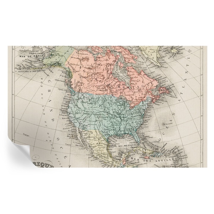 Öntapadós Tapéta Falra, Tulup, Történelmi térkép, Barna, 416 x 254 cm, Dekoráció, Előszobába, Konyhába, 010170060070000285429