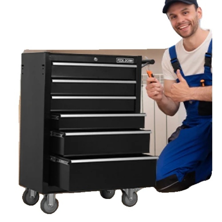 Carucior de unelte, 7 sertare, 615x330x860mm, capacitate 350 lbs, otel laminat la rece
