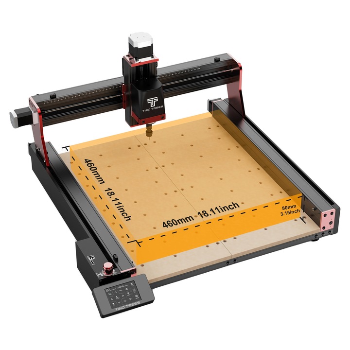 Masina de frezat CNC TTC450 Pro, 3 axe, 683x741x413mm, metal si acrilic, viteza maxima 800 mm/min