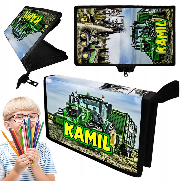 Piornik personalizat cu tractor, dimensiuni 17x25x1,5cm, ideal pentru scoala