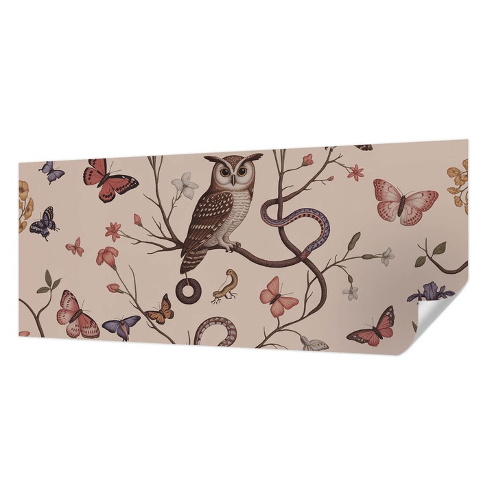 Tapet Autocolant De Perete, Wallfluent, Bufnita natura, Bej, 250 x 104 cm, Decorativ, Usor De Instalat, 010170060020000284967