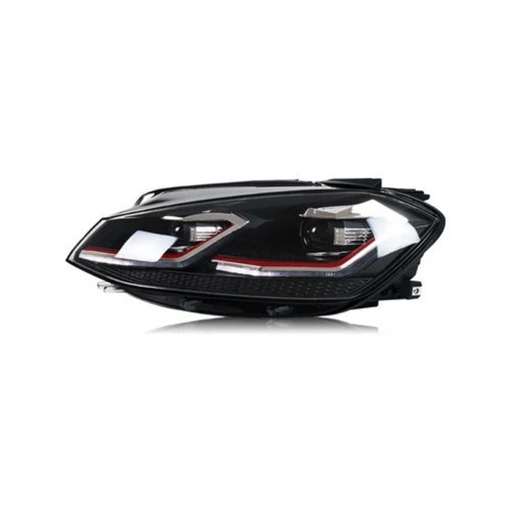 LED fényszóró összeállítás, 12 V, műanyag, szekvenciális irányjelző, Halogén modellekhez 2018-2021