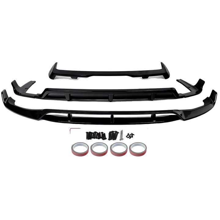 Kit caroserie, splitter frontal, difuzor spate, negru lucios, 2023+ LCI
