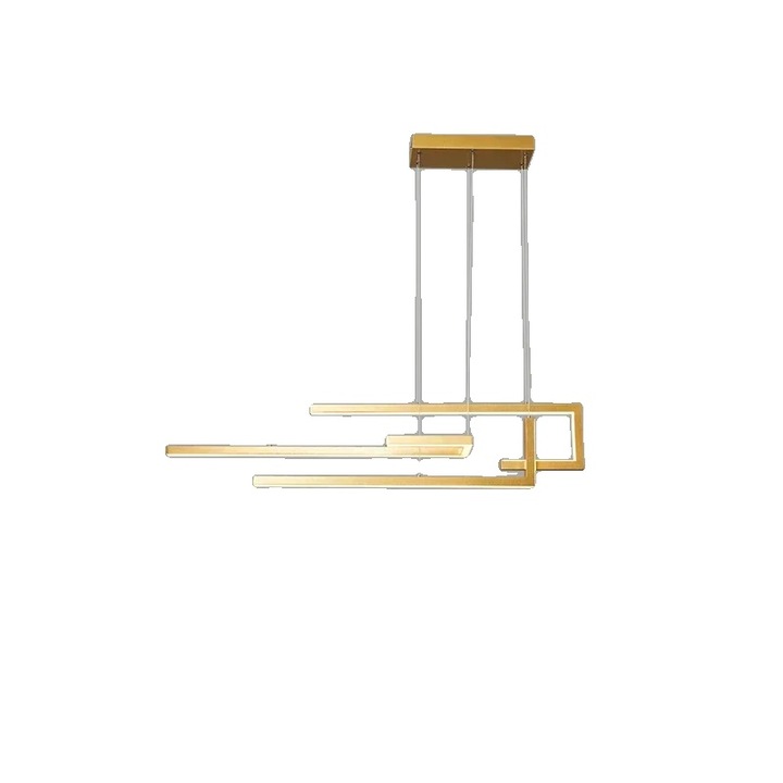Lustra moderna geometrica, auriu, 100cm, iluminare calda