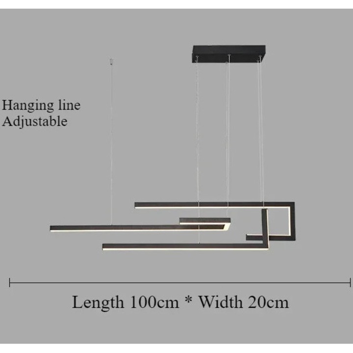 Pendul geometric, înălțime ajustabilă, neagră, 100cm, cu telecomandă