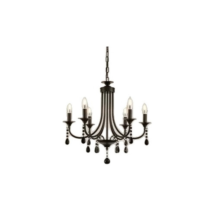 Candelabru, stil european traditional, compatibila cu becuri LED, negru