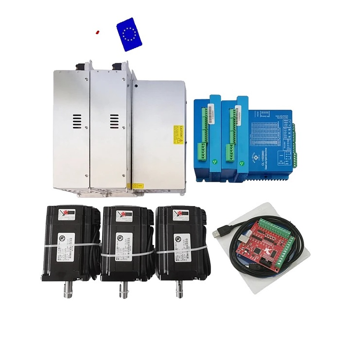 Motor pas cu pas servo, sistem inchis, set 3 axe 8.0N, 1.8° pas, 48V 8.3A