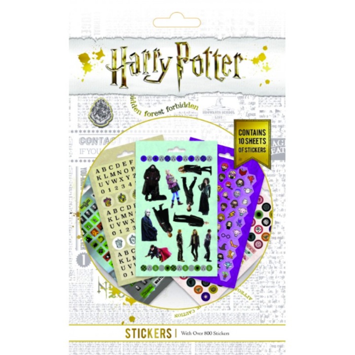 Set 800 stickere Harry Potter, 10 pagini, multicolor