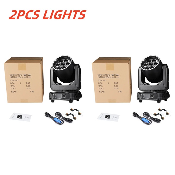 Set 2 Proiectoare scena LED, 7x40W, RGBW, control DMX, 36x27x21cm