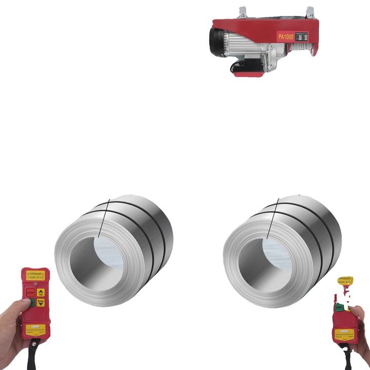 Winch electric, 1000 kg capacitate, 1800 W putere, 12 m cablu, telecomanda wireless