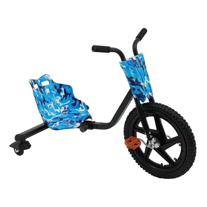 Háromkerekű robogó, 4 hosszúságban állítható, csúszásgátló pedálok, kék