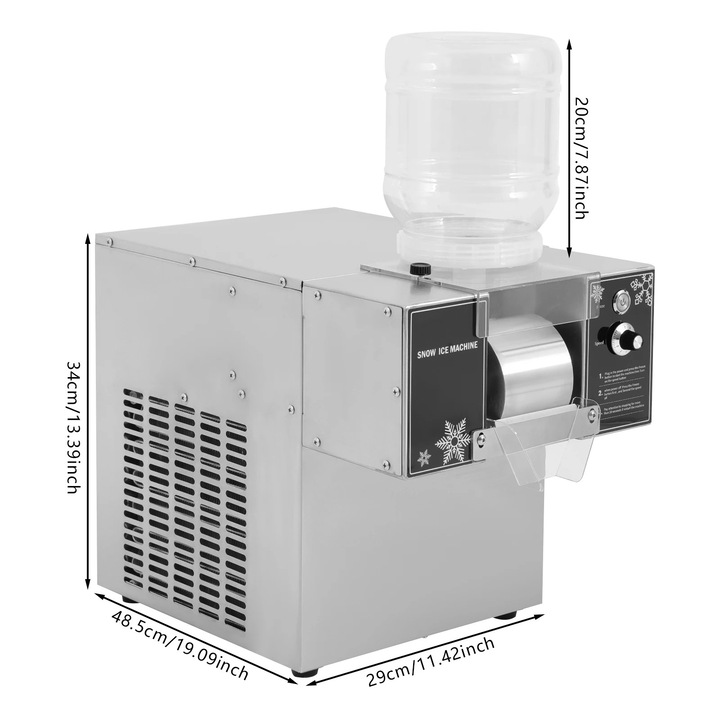 Masina de facut gheata, 60KG, capacitate mare de productie, 31x57x42cm
