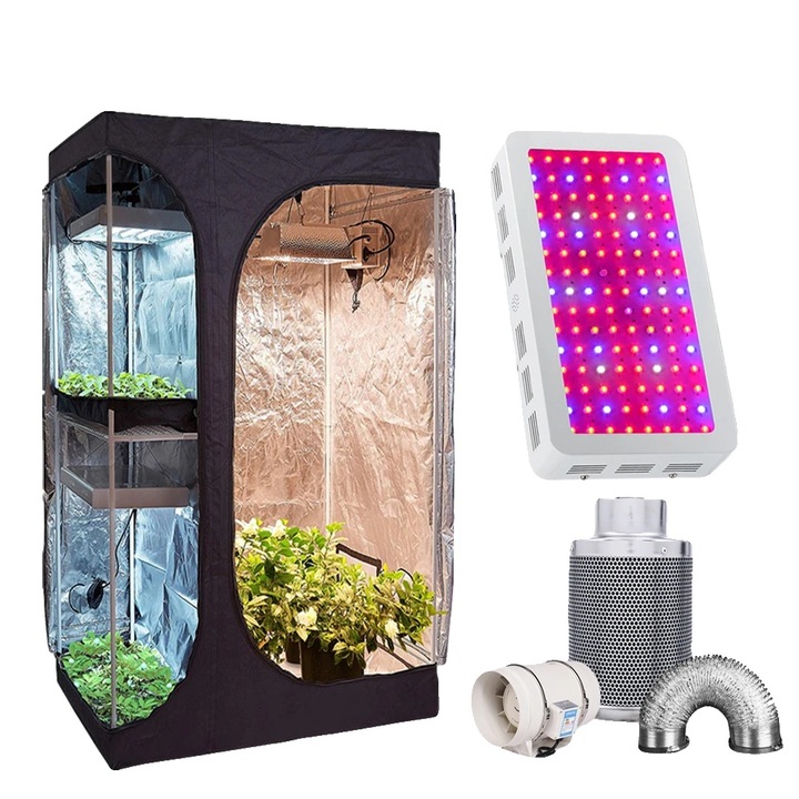 Kit sere 1200W, mediu de crestere interior, set complet hidroponic, 90x60x135cm, multicolor