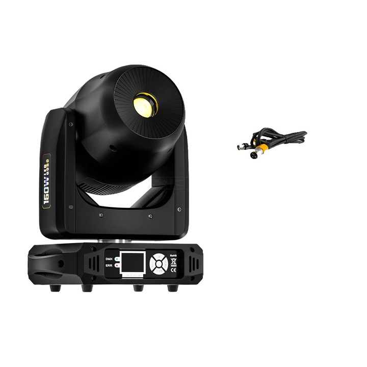 Lumina cu cap mobil, iesire 160W, control DMX, 7 culori + alb, 1 buc., priza UE