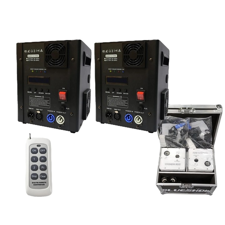 Masina de scantei reci cu flightcase, control DMX, inaltime reglabila a jetului, 2 masini 1 carcasa, 700W