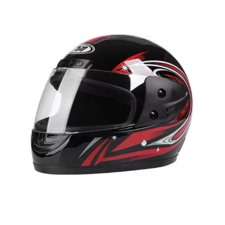Casca Moto/Scuter Full Face FIXATO, Viziera Detasabila, Marime Universala 59-62cm, Negru