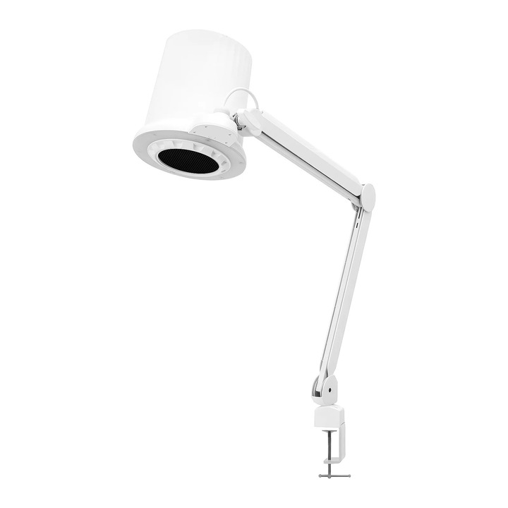 Прахоуловител за нокти, Колектор за маникюр, 55 W 8 m/s, LED 14 W 3000–6000 K, 10 степени 0–4300 rpm, EU 110–250 V, Филтър за многократна употреба, Бял