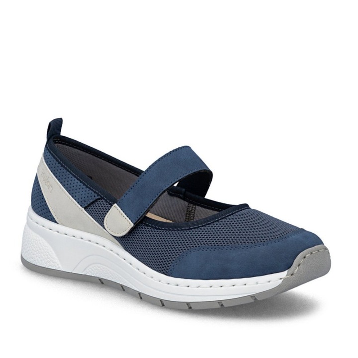 Rieker Rieker kék fehér női tépőzáras félcipő N6554-12