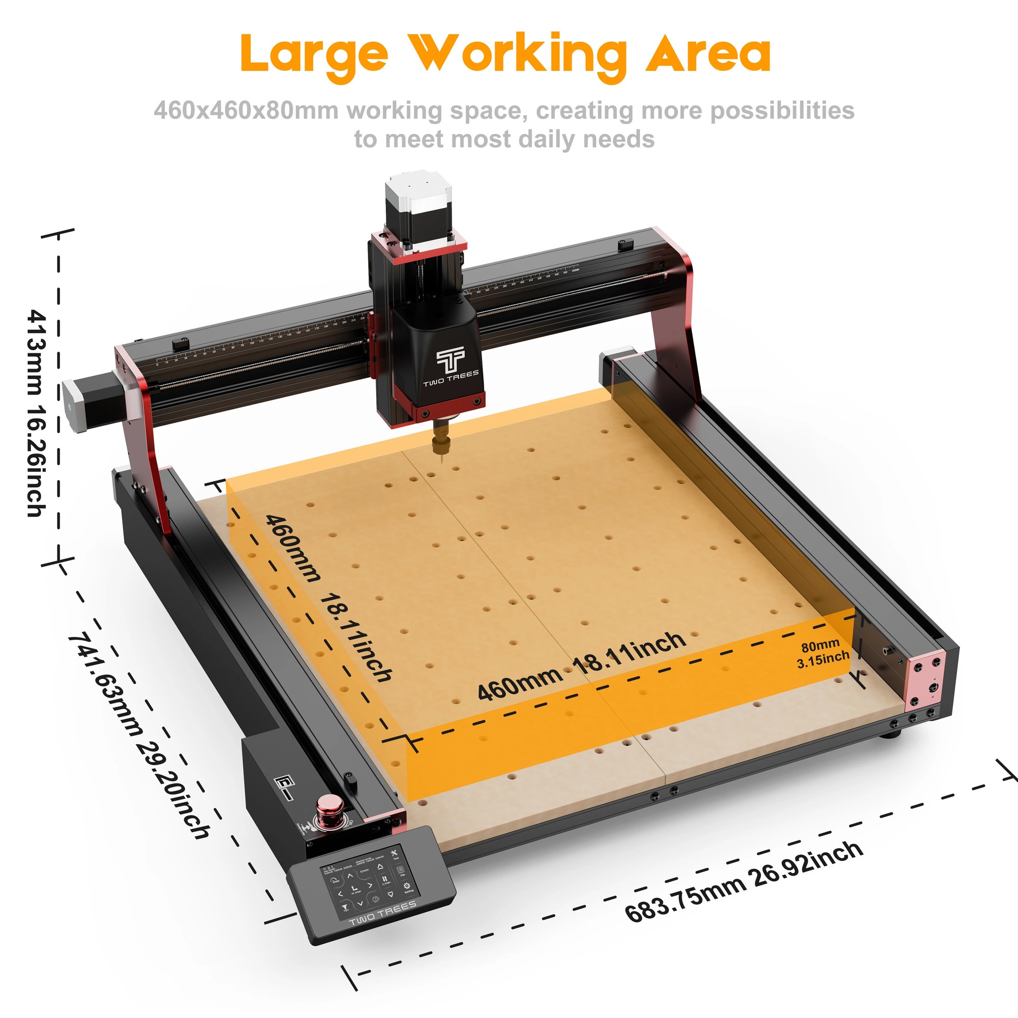 Masina de frezat CNC TTC450 Pro, 3 axe, 683x741x413mm, metal si