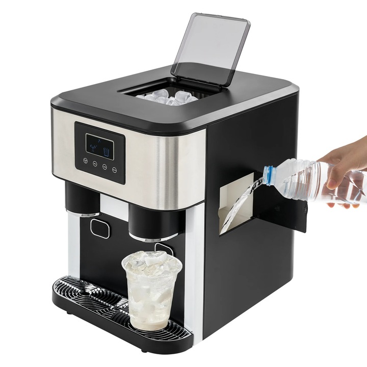 Producător de gheață 3 în 1, negru, 34x45.5x45.5cm, cu ecran LCD