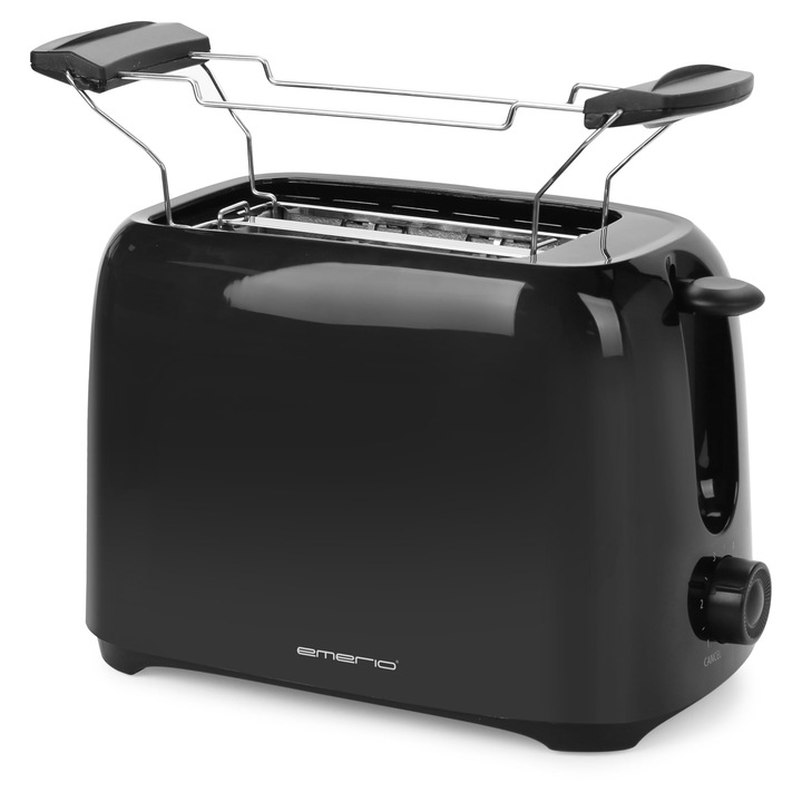 Emerio тостер за 2 филии хляб с подвижна тава за трохи + бутон за пауза + 6 регулируеми нива на запичане + приставка за кифлички + навиване на кабел, без BPA, 700W, TO-128676.3