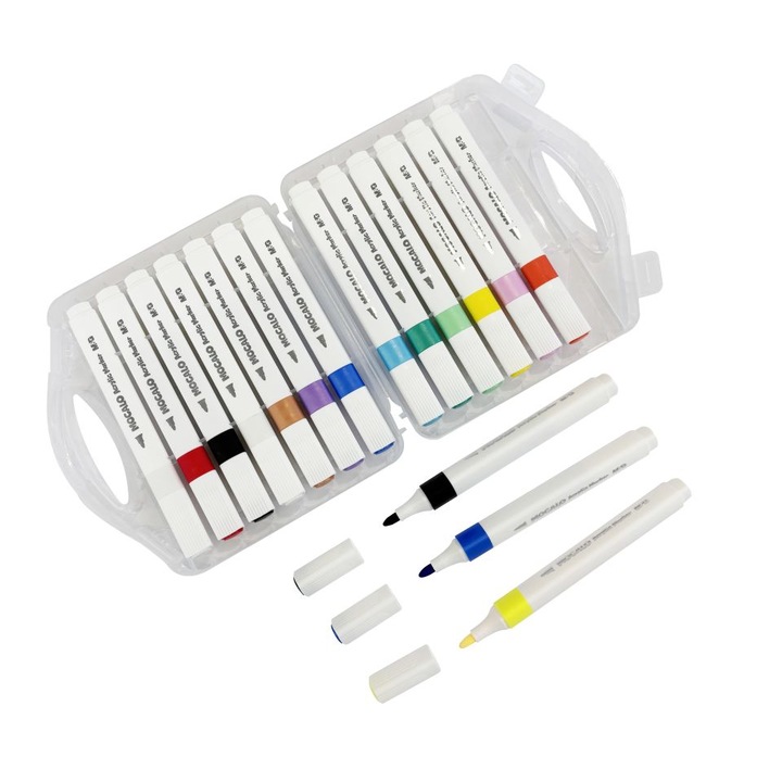 Комплект акрилни маркери M&G 12 + 2 цвята, 1 мм, многоцветни