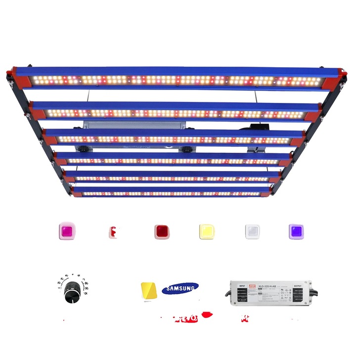 Lampa de crestere a plantelor, 320W, spectru complet, dimabil, pentru sere, dimensiuni multiple