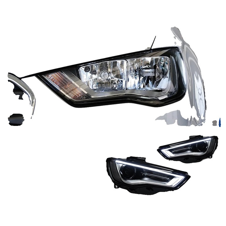 Asamblare Faruri Audi A3 8V 2013-2016, Functii Multiple, Vizibilitate Imbunatatita, 12V/24V