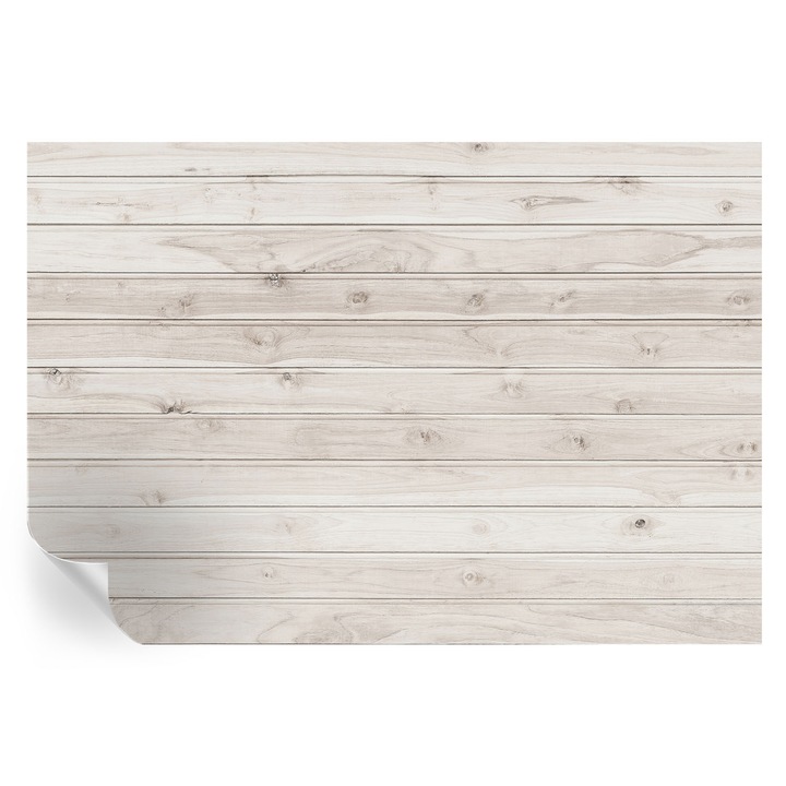 Fototapet autocolant Tulup, lemn natural, alb, 152x104 cm, rezistent la apă și umiditate