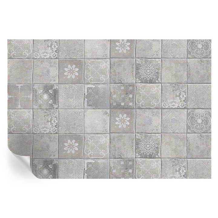 Öntapadós Dekor Tapéta, Tulup, Finom minták, Szürke, 152 x 104 cm, Dekoráció, Nappaliba, Hálószobába, 010170060180000282523