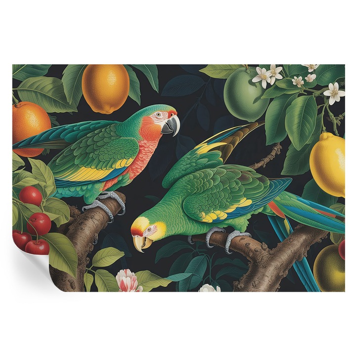 Öntapadós Dekor Tapéta, Tulup, Trópusi kaland, Zöld, 152 x 104 cm, Dekoráció, Erős Ragasztó, 010170060180000284747