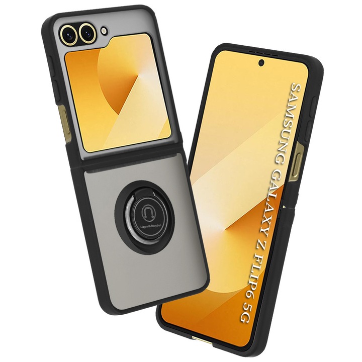 Защитен калъф, съвместим със Samsung Galaxy Z Flip6 / Flip7 FE, Tim, черен