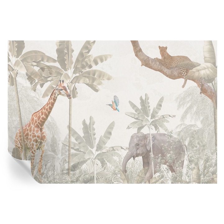 Öntapadós Dekor Tapéta, Tulup, Trópusi oázis, Fehér, 152 x 104 cm, Dekoráció, Modern Belsőépítészeti Dekoráció, 010170060180000285258