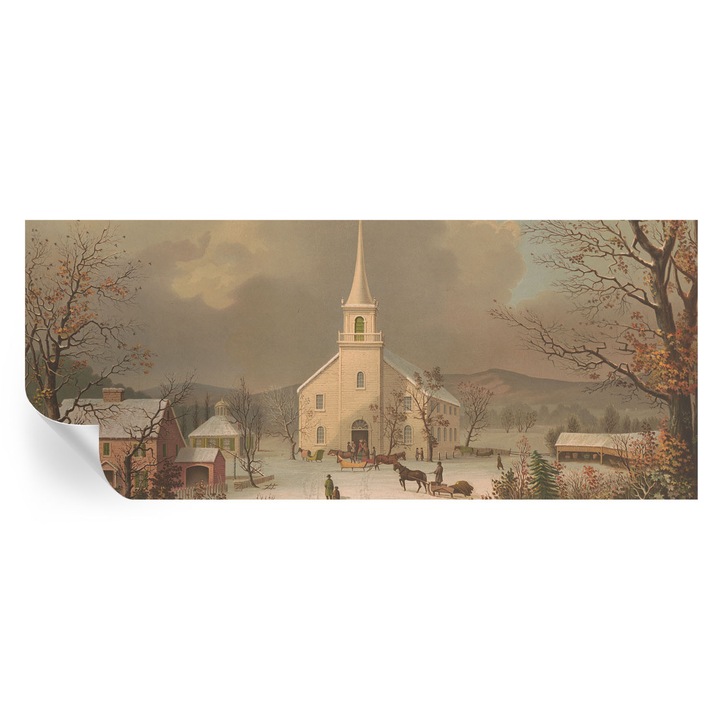 Öntapadós Fotótapéta Falra, Tulup, Téli táj, Barna, 250 x 104 cm, Dekoráció, Nedvesség- És Foltálló, 010170060020000285639