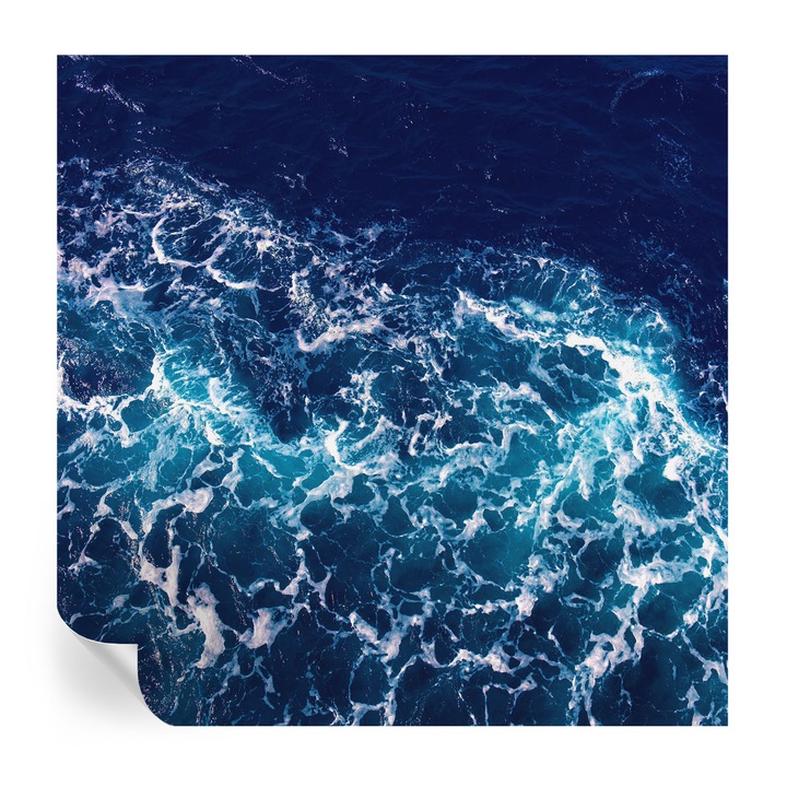 Öntapadós Dekor Tapéta, Tulup, Tengeri hullámok, Tengerészkék, 250 x 250 cm, Dekoráció, Nedvesség- És Foltálló, 010170060030000282624