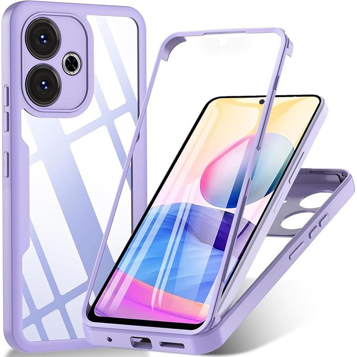 Husa pentru Xiaomi Redmi 13 / Xiaomi Poco M6 4G, Acrilic PET Policarbonat TPU, Stef's Cat, Mov