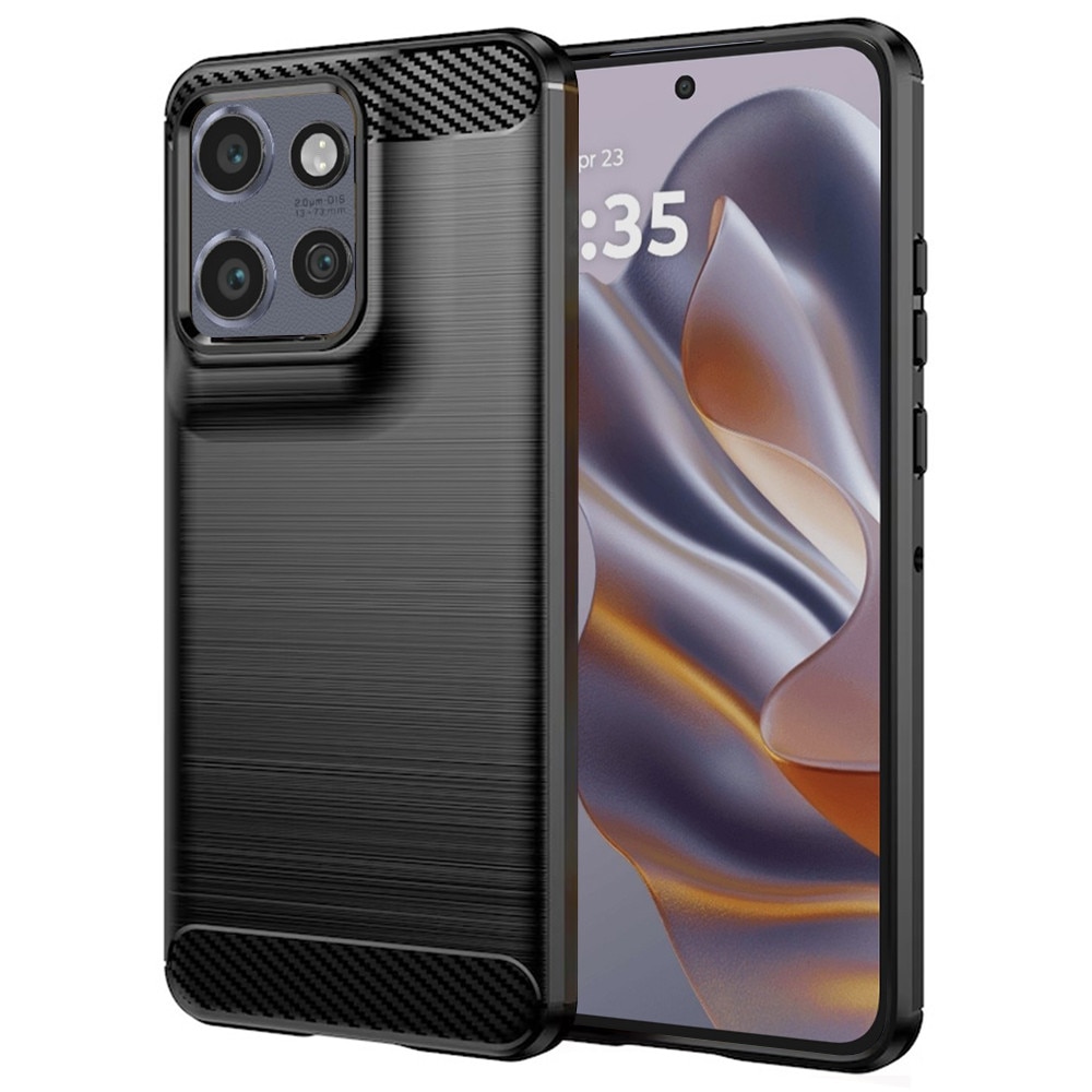 Husa Carbon pentru Motorola Edge 50 Neo / Edge 60 Neo / Motorola ThinkPhone 25, Silicon TPU Durabil, Protectie sporita, Rezistenta la socuri, Grip Anti-Alunecare, Neagra
