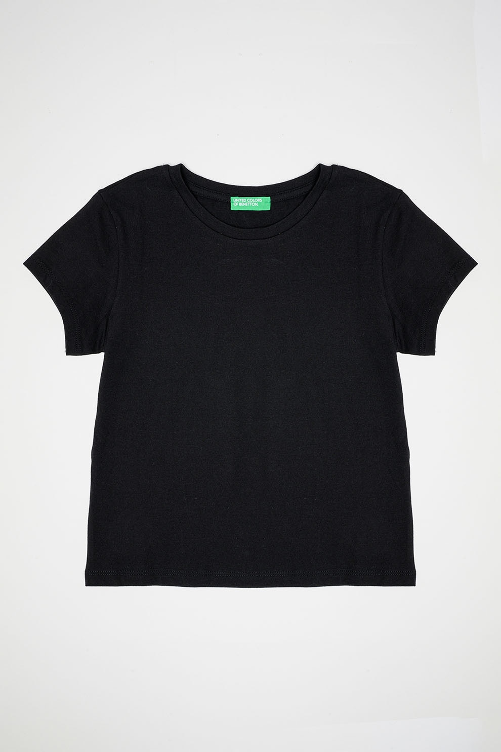 United Colors of Benetton, Tricou regular fit cu imprimeu stralucitor, Negru, 130 CM